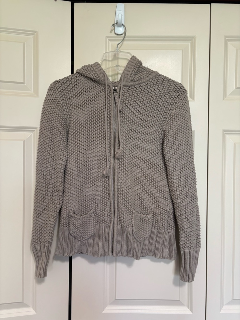 Old Navy Chunky Hooded Zip Cardigan - Taupe